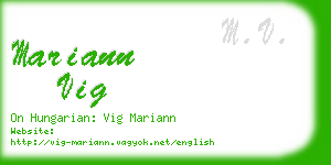 mariann vig business card
